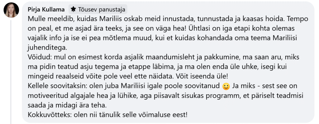 Pirja Kullama tagasiside